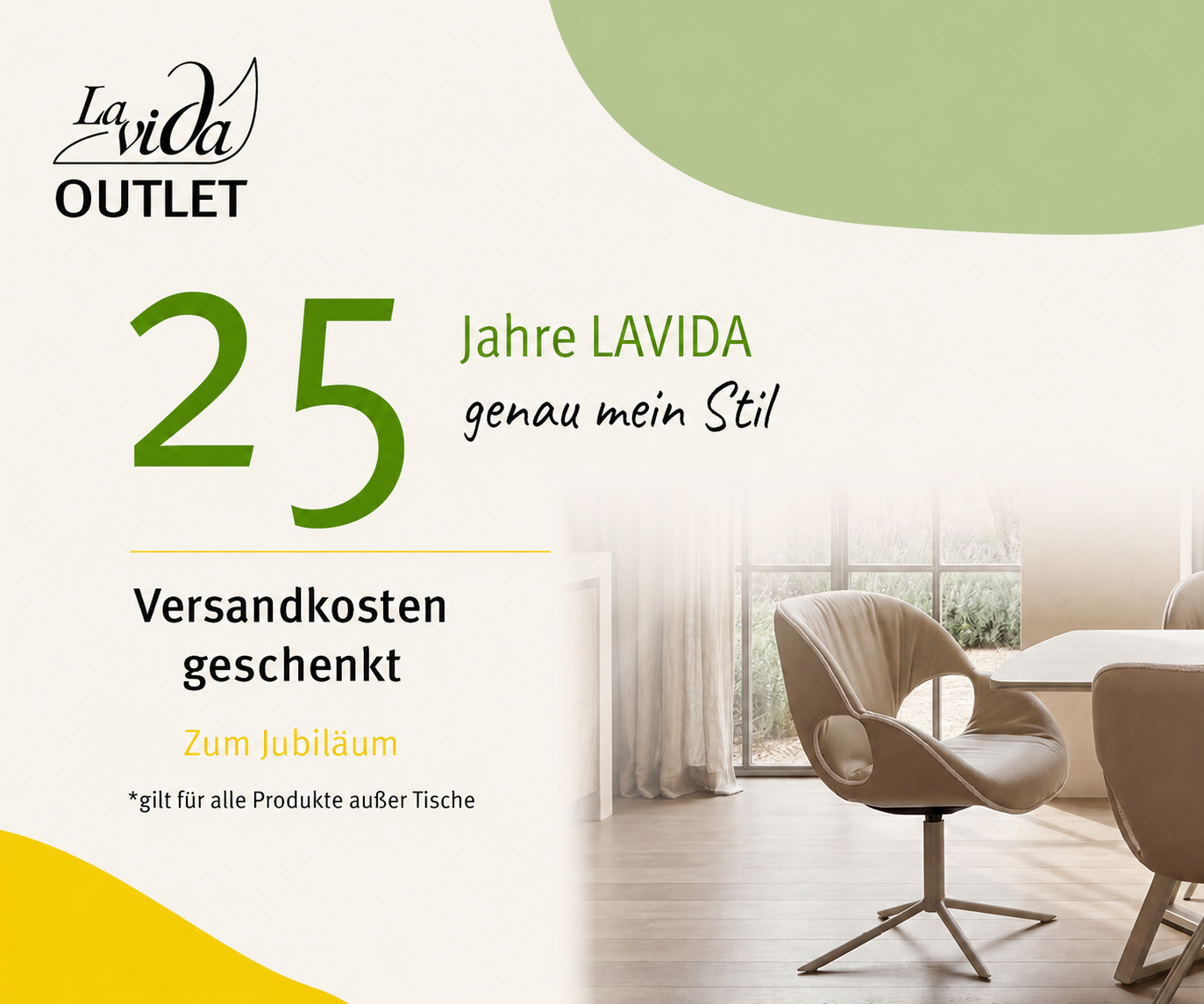 25 Jahre Lavida Outlet – keine Versandkosten